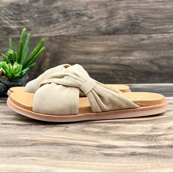 NIB Kork Ease Zel Suede Slide Sandal Natural Suede - Picture 4 of 13